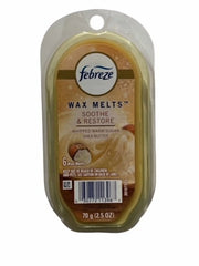 Febreze Wax Melts Air Freshener Refills, Soothe & Restore, 6 Count, 2.5 Oz