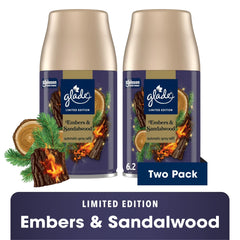 Glade® Automatic Spray Air Freshener Refill, Christmas Holiday Embers & Sandalwood , 6.2oz., 2 Count