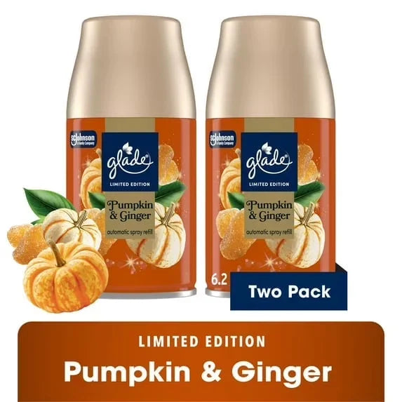 Glade® Automatic Spray Air Freshener Refill, Pumpkin & Ginger Fall Scent, 6.2oz., 2 Count