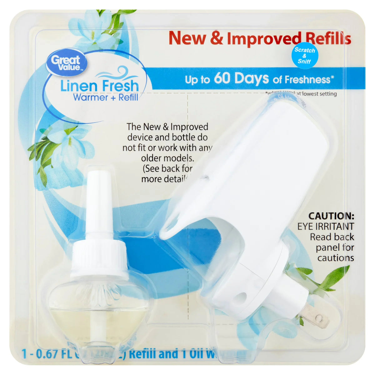 (6 pack) Great Value Scented Oil Warmer Air Freshener & Linen Fresh Starter Kit