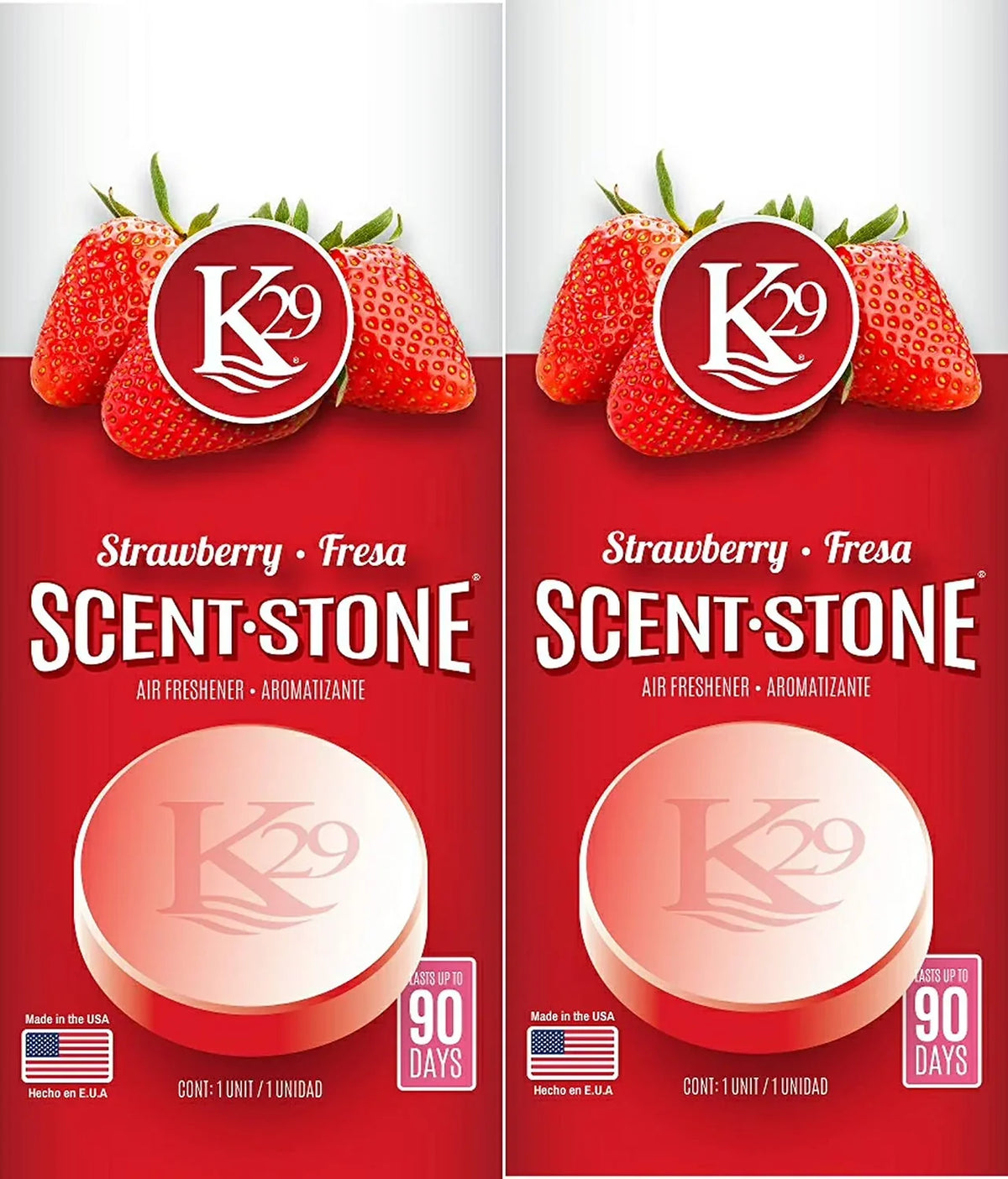 K29 Strawberry Stone Air Freshener, Environmentally Safe and Long-lasting Fragrance, 2 Packs