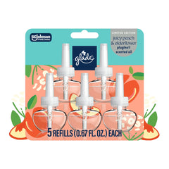 Glade® PlugIns®, Juicy Peach & Elderflower Scented Oil, 3.35 oz, 5 Count