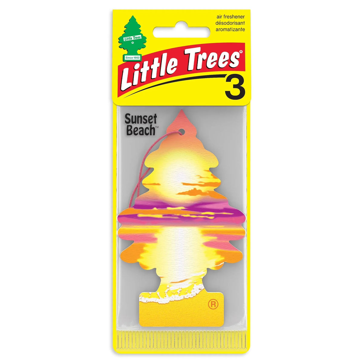 Little Trees Air Freshener Sunset Beach Fragrance 3-Pack