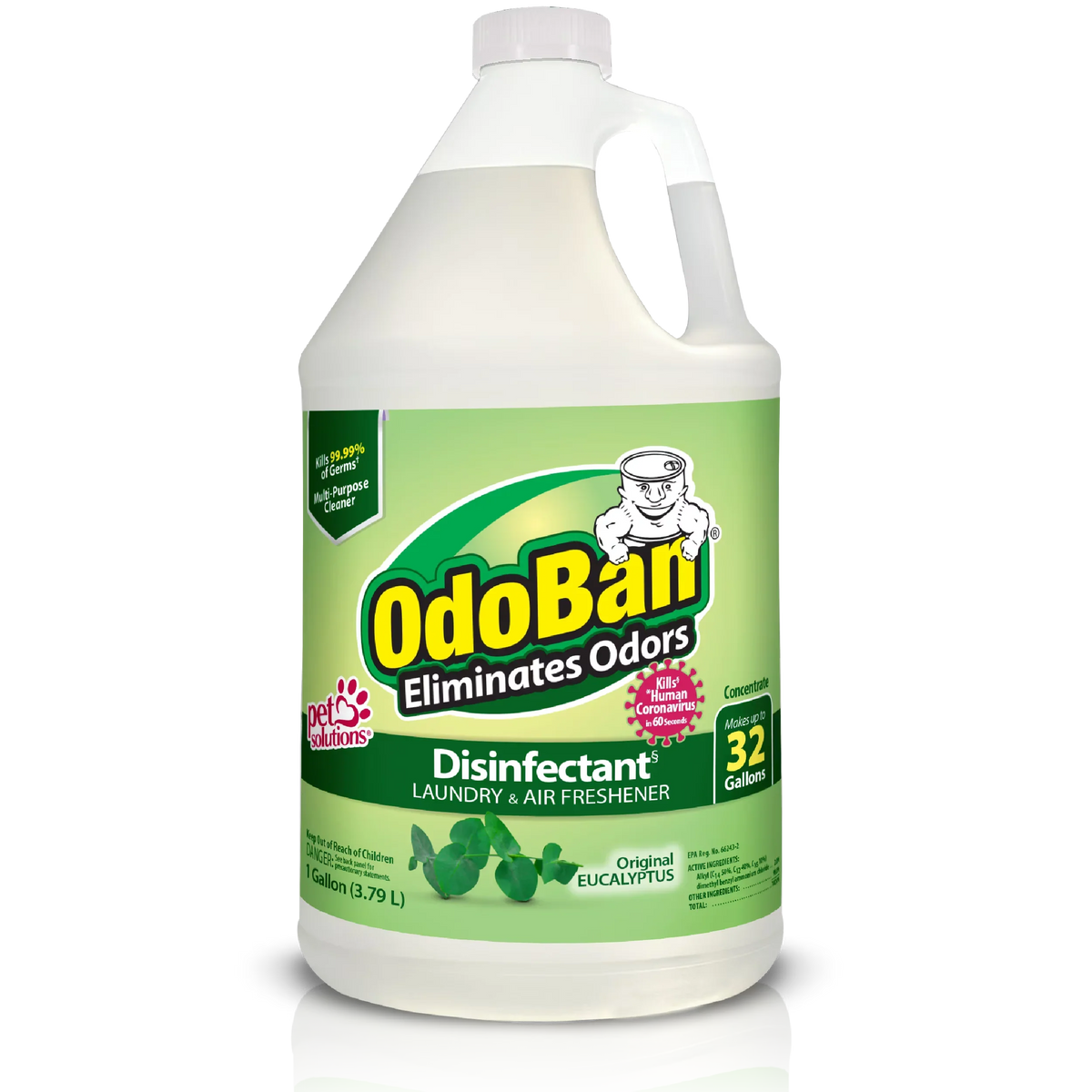 OdoBan Disinfectant Cleaner and Odor Eliminator Concentrate, Original Eucalyptus Scent, 1 gal