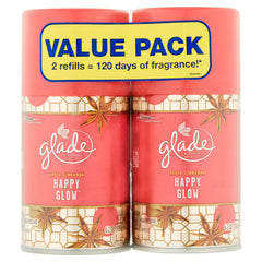 SC Johnson Glade Happy Glow Apple Cinnamon Automatic Spray Refill Value Pack, 6.2 oz, 2 count