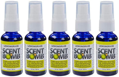 Scent Bomb Air Freshener Spray, 100 % Oil Based Concentrated Air Freshener, Air Freshener Spray for Car, Room, Bathroom and Odor Eliminator, Lemongrass, 5 Pack