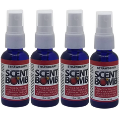 Scent Bomb Air Freshener Spray, 100 % Oil Based Concentrated Air Freshener, Air Freshener Spray for Car, Room, Bathroom and Odor Eliminator, Strawberry, 4 Pack