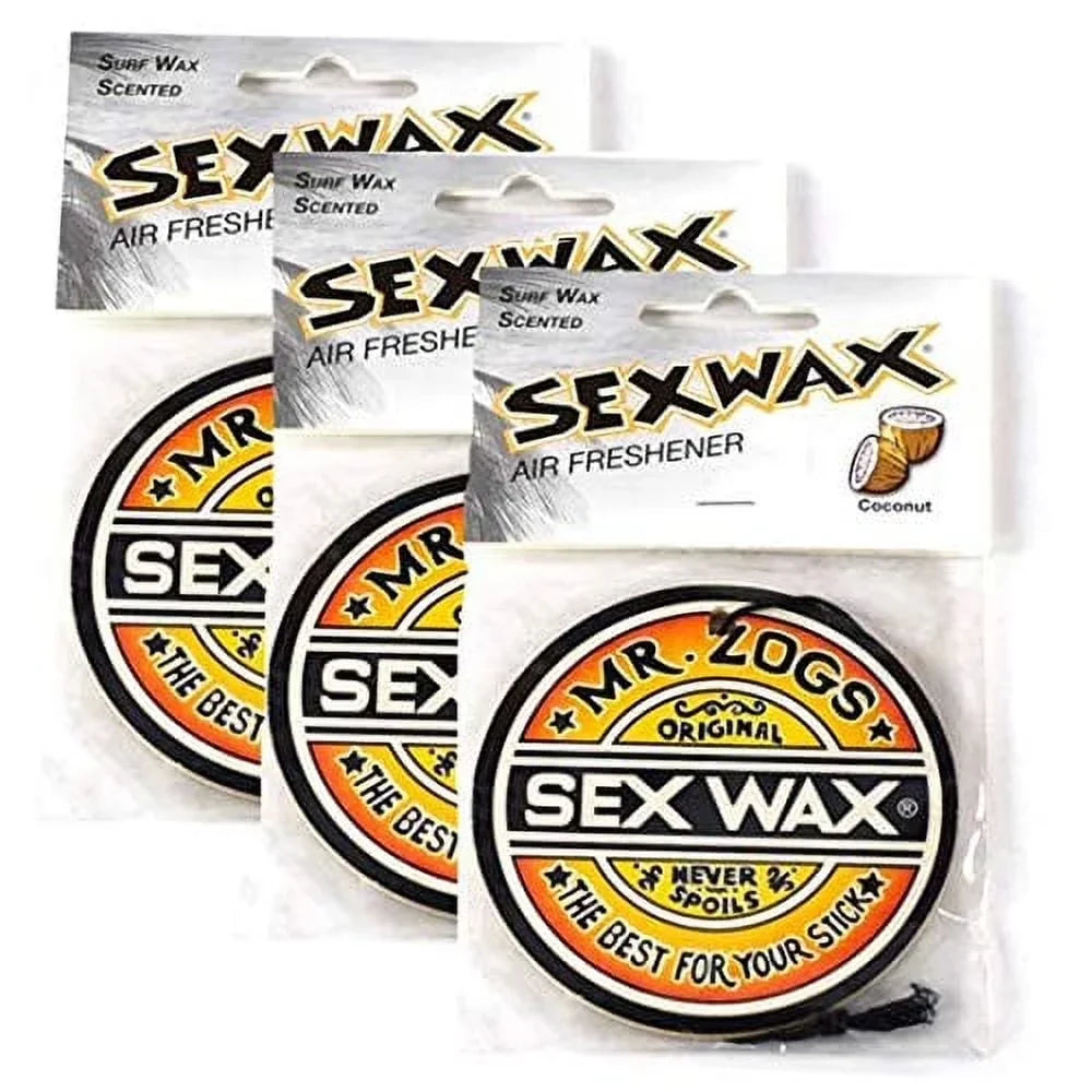 Sex Wax Long-Lasting Automotive Air Fresheners, Coconut, (3 Pack)