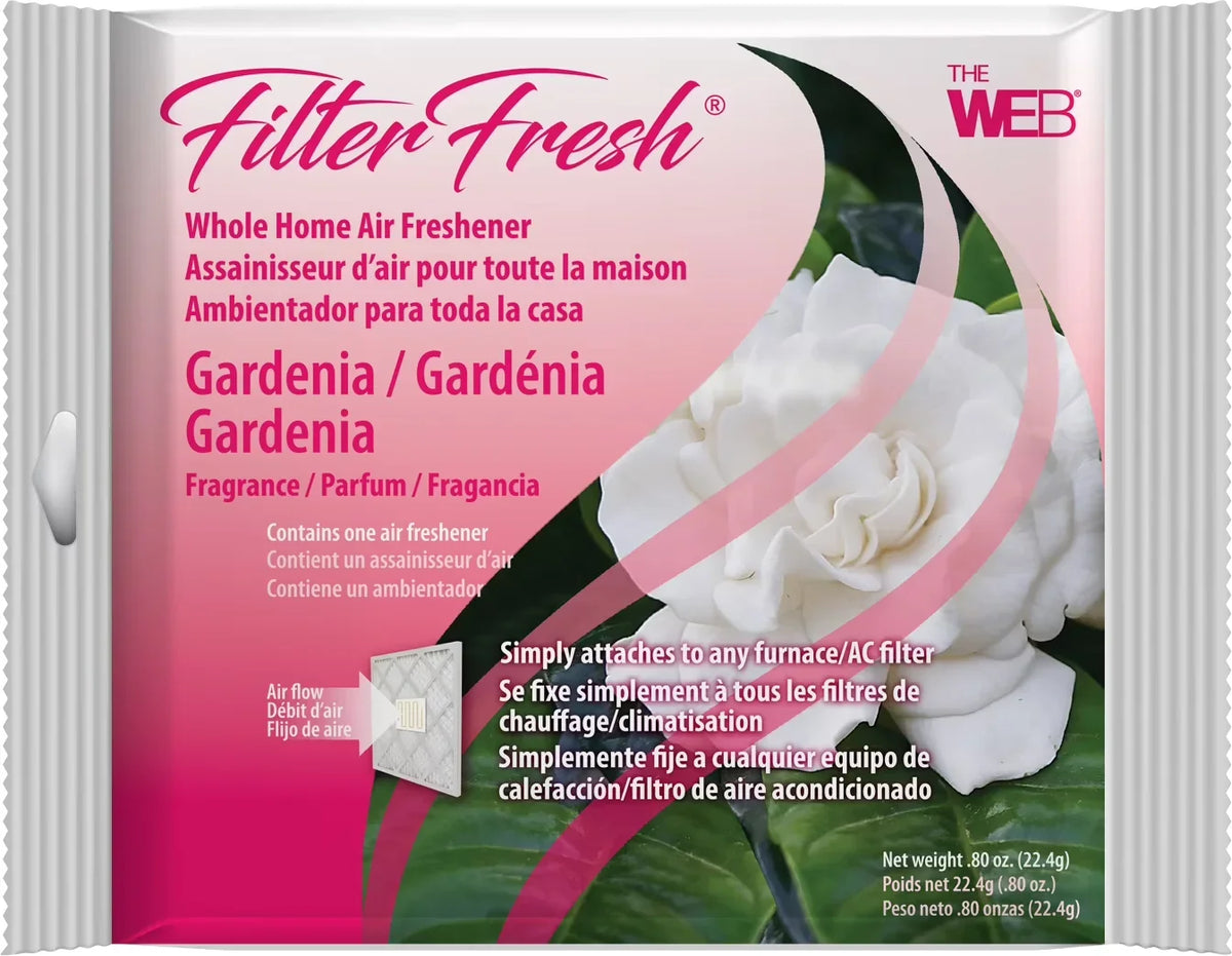 The WEB FilterFresh Whole Home Gardenia Air Freshener. Filter scent attaches to any HVAC air filter.